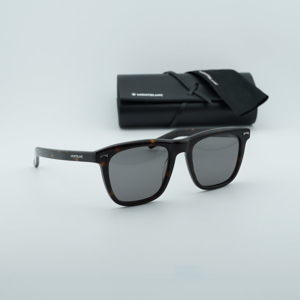 Montblanc Mb0226s 007 Square Sunglasses - Havana/Green